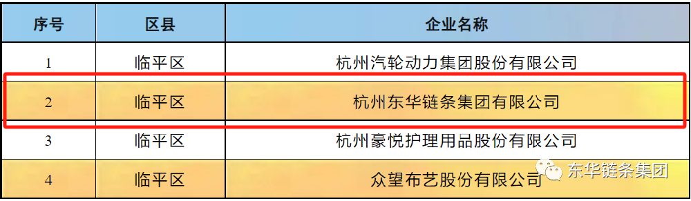 東華鏈條榮登杭州市“未來(lái)工廠(chǎng)”企業(yè)榜單